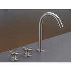 Cea Design Cross CRX 04 Mélangeur de comptoir à trois trous avec bec pivotant | Edilceram Design