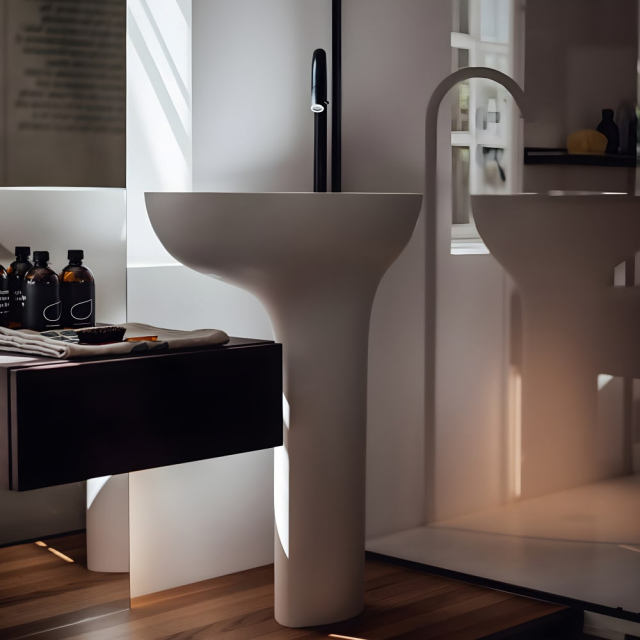 Agape Drop ACER1099FZ - Lavabo à poser en Cristalplant | Edilceram Design