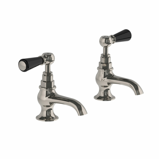 Lefroy Brooks Classic robinet à colonne pour lavabo avec leviers noirs BL 8022 | Edilceram Design